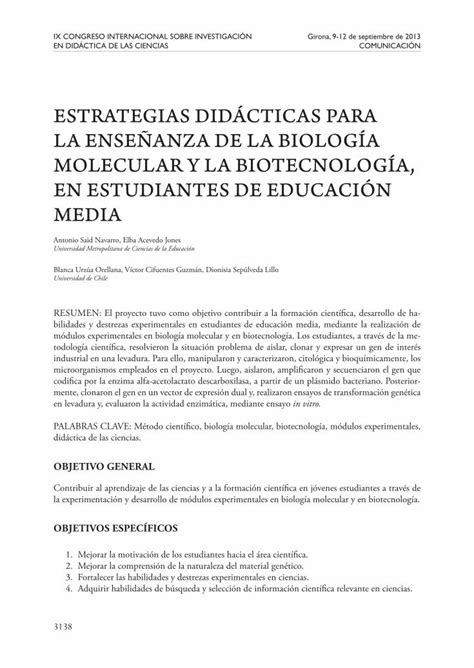 PDF ESTRATEGIAS DIDÁCTICAS PARA LA ENSEÑANZA DE PDF filemolecular y