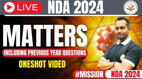 Matters Chemistry Ashish Sir NDA 2024 NDA CDS NDA Important