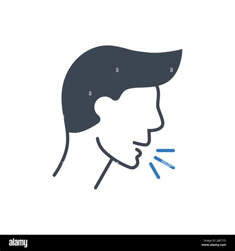 Cough Related Vector Glyph Icon Coughing Man Head Cough Sign