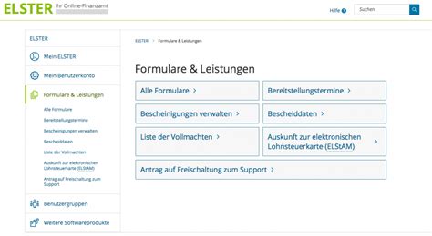 Elster 2020 Online Elektronische Steuererklärung Elster Formulare