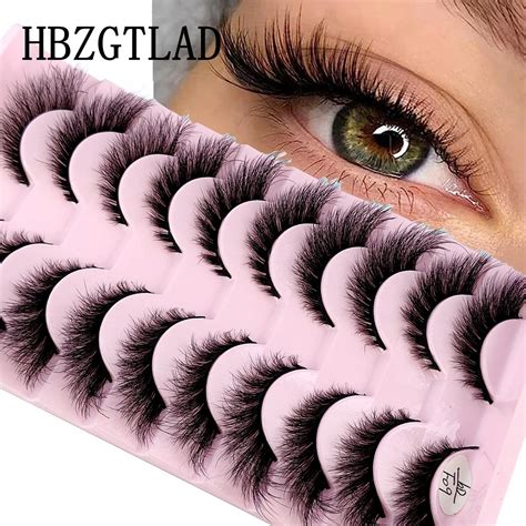 Hbzgtlad Cat Eye Eyelashes D Natural False Lashes Fluffy Soft Cross