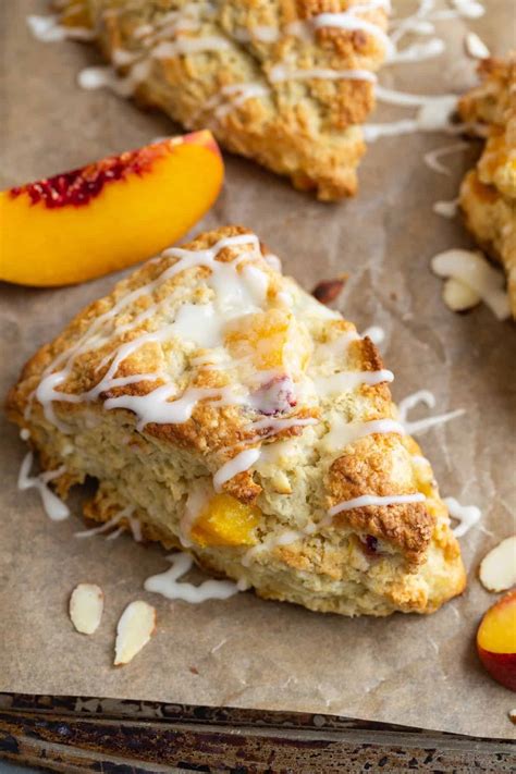 Peach Scones With Almond Glaze Baked By An Introvert®