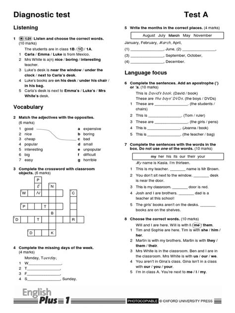 Diagnostictestapdf Classroom English Language