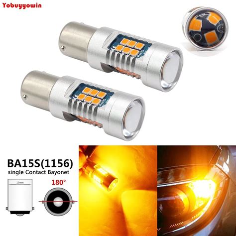 2pcs 21W High Power Amber Yellow Error Free Quality BAU15S 7507 PY21W