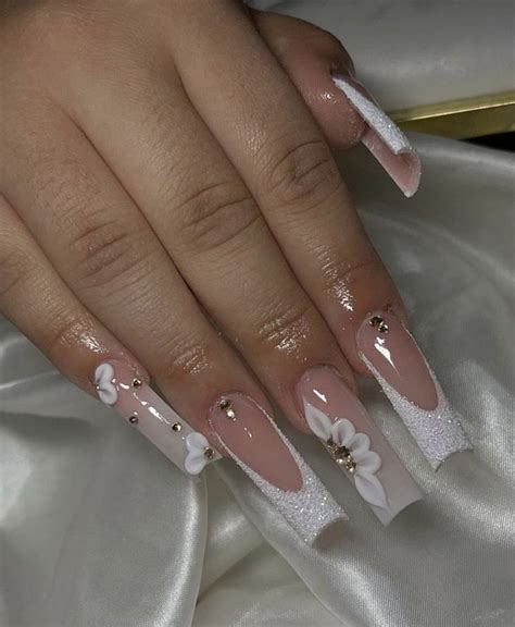 Pin By Stayhappykawa On Cute Acrylic Only White Acrylic Nails Pink