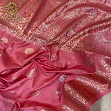 Luxurious Pink Handloom Crepe Banarasi Silk Saree At Rs 4650 00