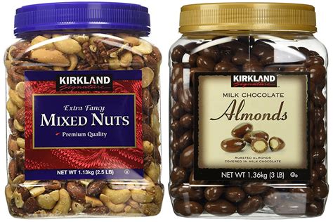 Kirkland Signature Mixed Nuts And Milk Chocolate Roasted Almonds Bundle Includes