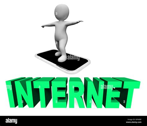 Internet Phone Representing Web Site And Mobility 3d Rendering Stock