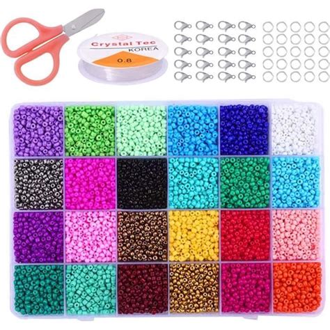 Perles De Rocaille En Verre Mm Pcs Perles De Poney Couleurs