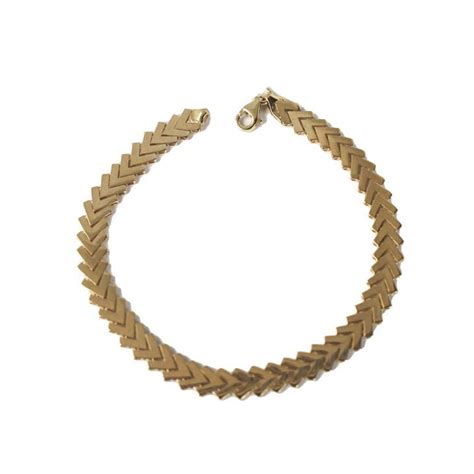 14k Solid Gold Chevron Bracelet V Chain Bracelet Arrow Chain Bracelet