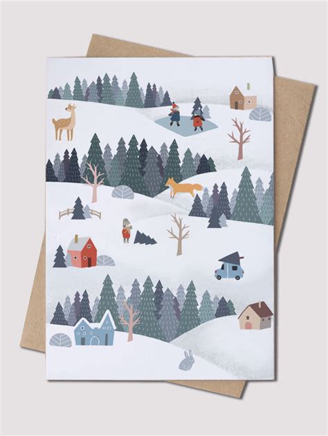 Winter Scenery Greeting Card Holiday Card Seasonal Card Etsy In 2021