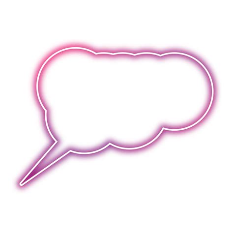 Neon Chat Bubble Png Glowing Speech Bubble On Transparent Background