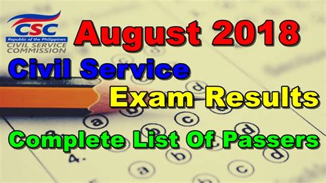 Civil Service Exam Results Cse Ppt August 2018 Complete List Of Passers