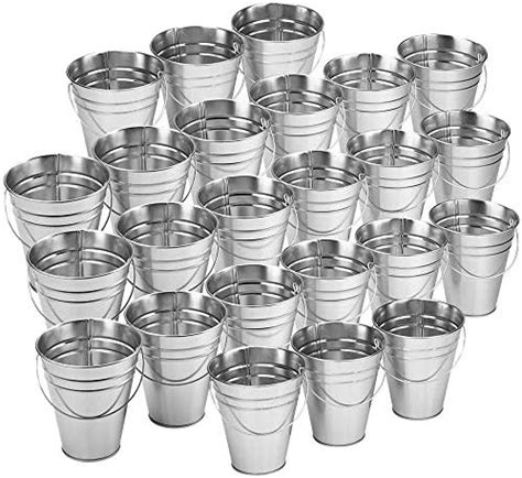 Amazon Didaey 24 Pack Galvanized Metal Buckets Bulk 6 Inch Small