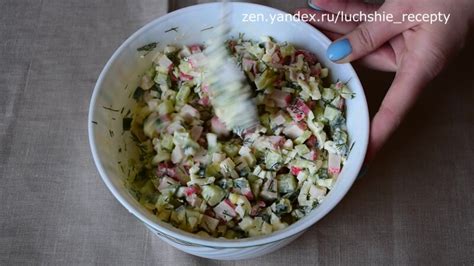 Салат из огурца, яиц и крабовых палочек, рецепт - Смотреть онлайн в ...