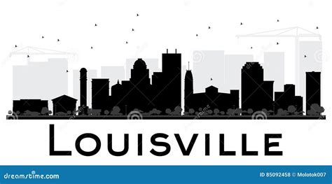 Louisville City Skyline Black And White Silhouette Vector Illustration