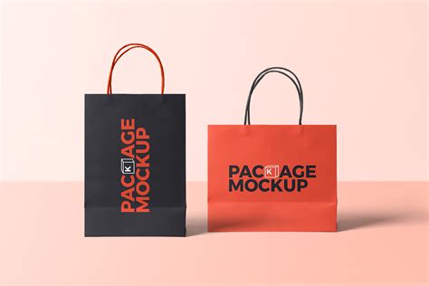 Free 2 Paper Shopping Bags Mockup Free Package Mockups