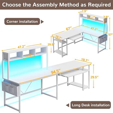 Buy Sedeta L Shaped Gaming Desk Reversible Office Desk Gaming