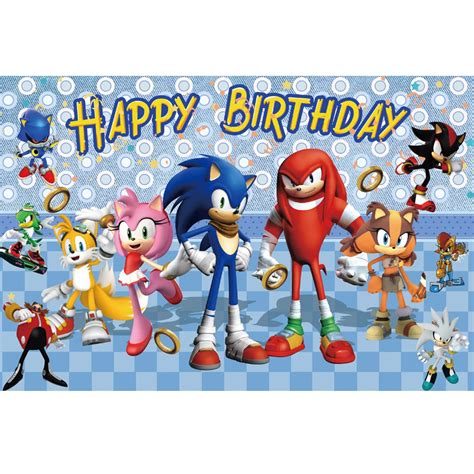 Buy Sonic Birthday Fabric Banner Backdrop Sonic Hedgehog Birthday Party Decor Sonic Theme Party