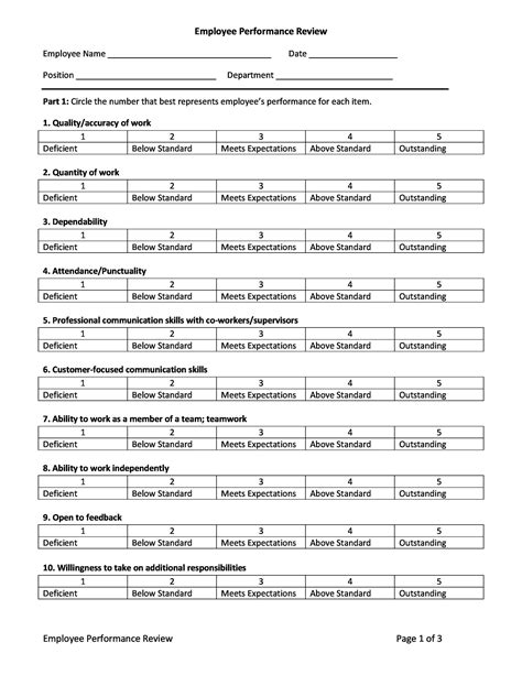 46 Employee Evaluation Forms And Performance Review Examples