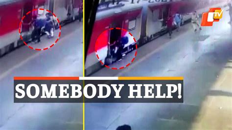 Watch Woman Passenger Slips While Boarding Train At Panvel Pulled Out