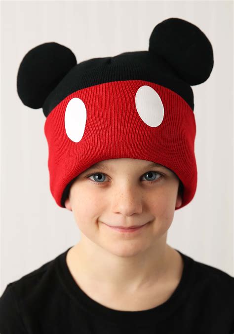 Mickey Mouse Knit Cuff Beanie W Gloves Set