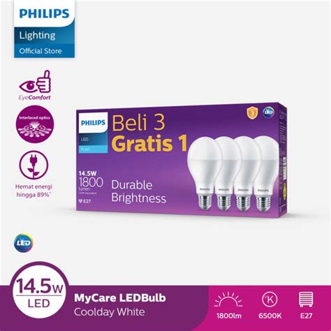 Jual Lampu Philips Multipack LEDBulb 14 5W E27 6500K 230V Putih 14 5