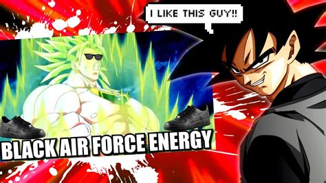 Goku Black Reacts To Broly Radiates Black Air Force Energy Cj Dachamp