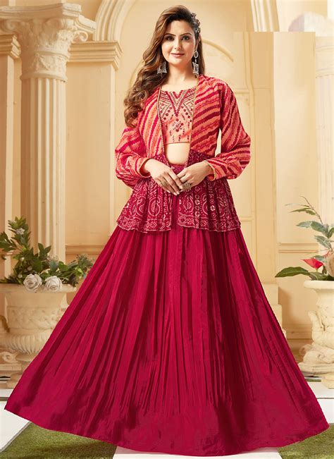 Buy Georgette Embroidered Trendy Lehenga Choli 253339