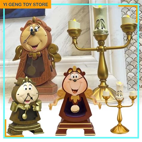 G Zellik Ve Beast Aksiyon Fig Rleri Cogsworth Mr Saat Lumiere Mum Lamba