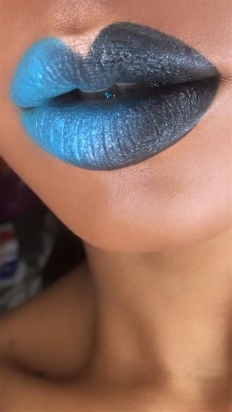 Ombre Lip Look Blue And Black Ombre Lip Makeup Artofit