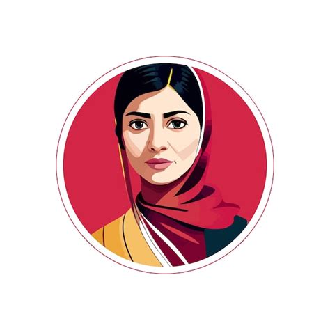 Premium Vector Beautiful Malala Yousafzai Vector Art