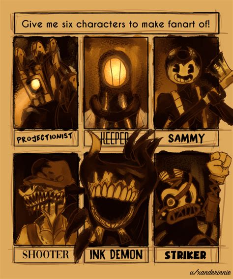 6 Batimdr Characters Rbendyandtheinkmachine