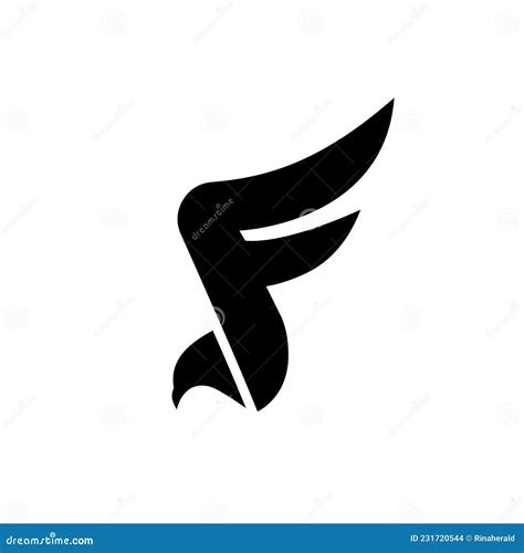 Eagle Falcon Letter F Vector Logo Design Template Stock Illustration