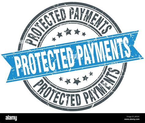 Protected Payments Round Grunge Ribbon Stamp Stock Vector Image Art