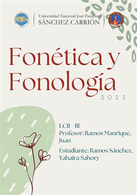 Portafolio F Y F 2 0 2 3 Fonética y Fonología LCII III Profesor