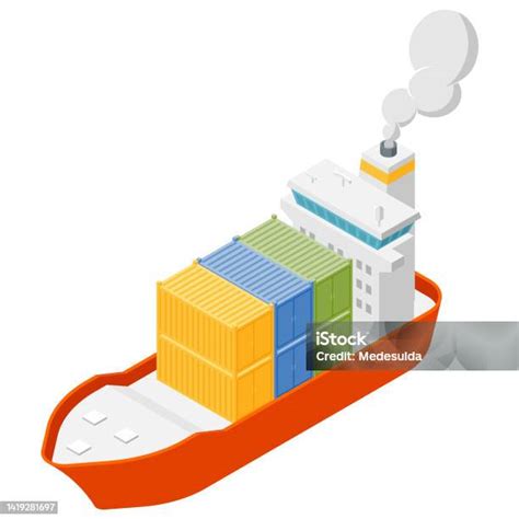 Kapal Isometrik Ilustrasi Stok Unduh Gambar Sekarang Ruang Tiga