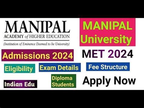 Manipal University Mahe Admissions Open Apply Met