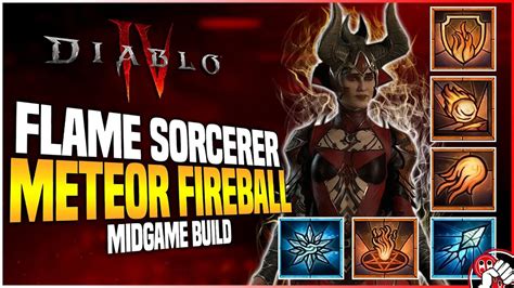 Diablo 4 Meteor Fireball Sorcerer Build No Unique Midgame Build YouTube