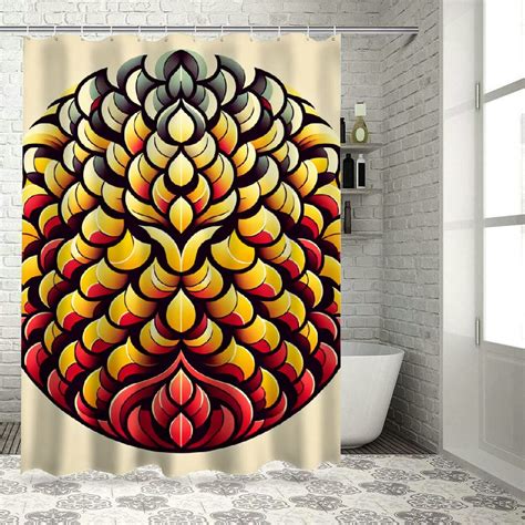 Lzatpd Orange Shower Curtain Scales Forming Random Pattern Fun