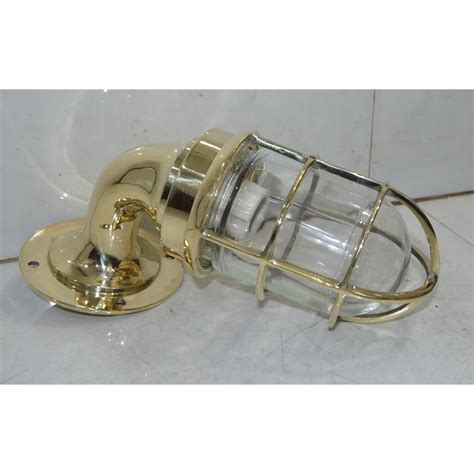 Brass Swan Neck 90 Degree Passage Wall Light Large Marine Treasury