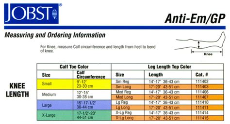 Jobst Compression Stockings Size Chart Astridsuri