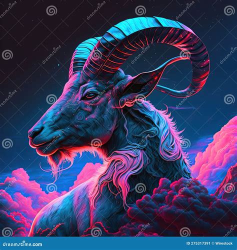 AI Generative Digital Art Illustration Beautiful Abstract Capricorn ...