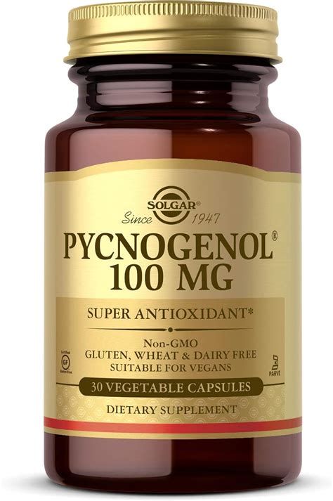 Amazon 海外直送品高単位SOLGAR Pycnogenol 100mg 30cp ピクノジェノール Solgar