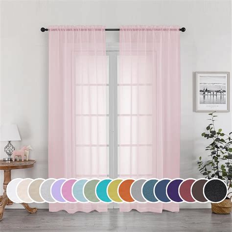 Amazon OWENIE Sheer Curtain 72 Inches Long 2 Panels Set Elegant