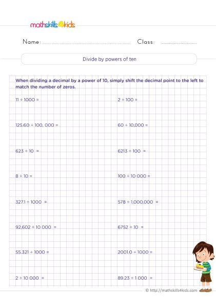 Dividing Decimals Made Easy Top 5 Worksheets For Fifth Graders