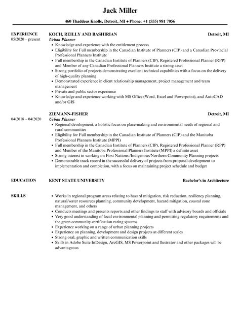 City Planner Resume Thomassims Blog