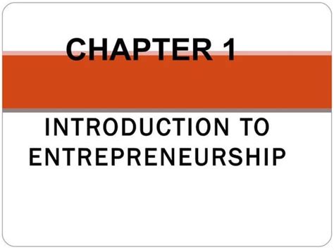 Chapter 1 On Entrepreneurship