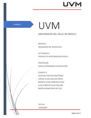 Actividad 2 Metrologia Unidad 2 Actividad 2 Unidad 2 UVM UNIVERSIDAD