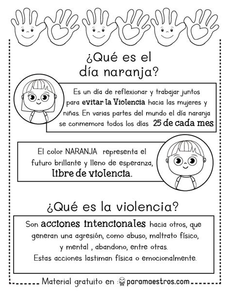 Día Naranja Prevención De Violencia Y Valores Para Niños Paramaestros